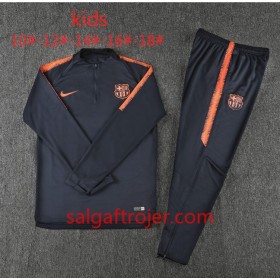 FC Barcelona Børn Sweatshirt Dragt Sort Orange 2018-2019